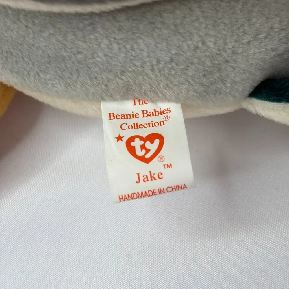 Ty Beanie Baby Jake Mallard Duck Plush w/ Tag Vintage 1997 Beanie Babies